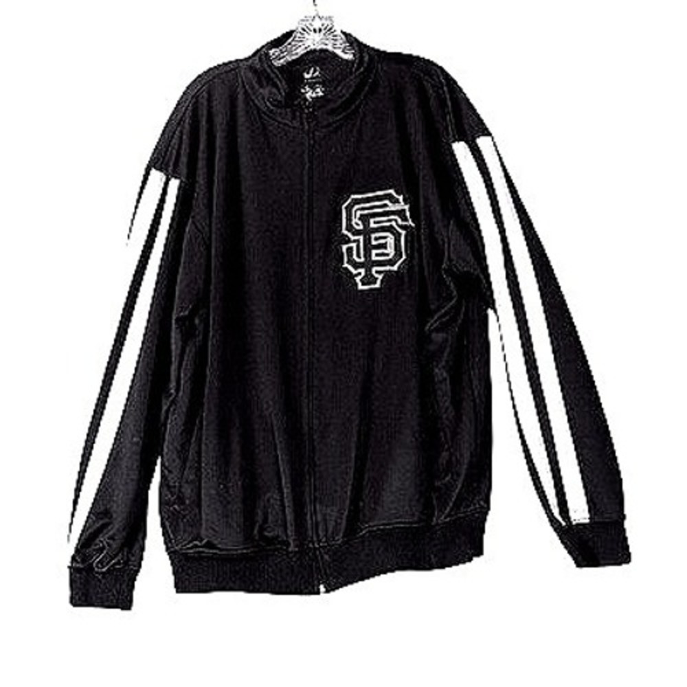 San Francisco Giants XL Tall Black Full Zip Sweatshirt Warm-Up Style Two Pockets